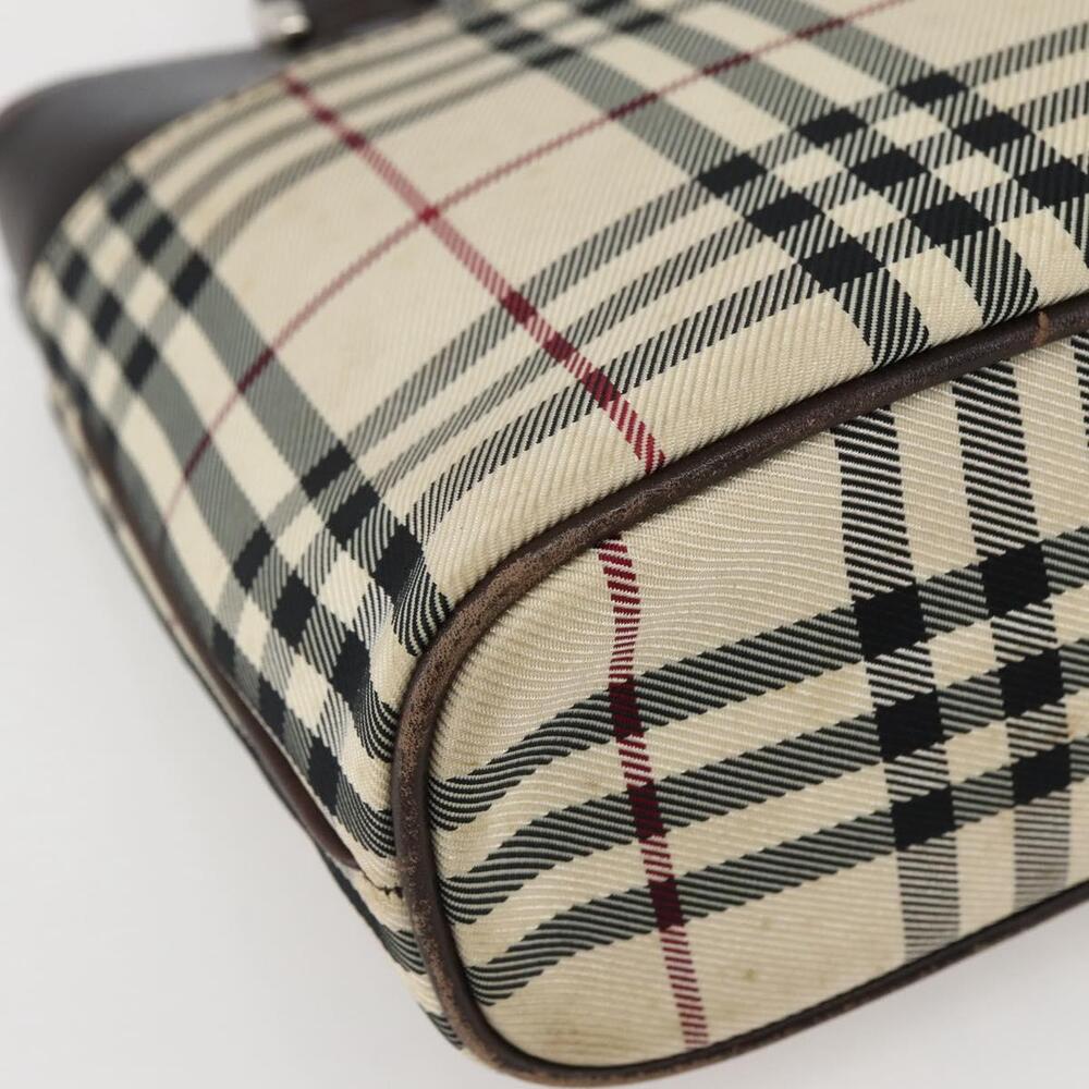 BURBERRY Nova Check Hand Bag Canvas Beige Gold Auth BA6325 - Picture 14 of 16